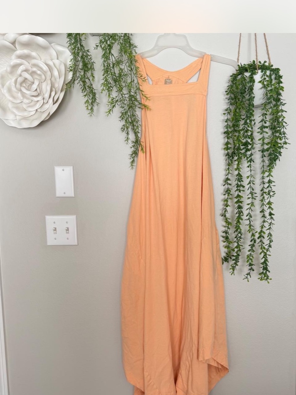 Free People Peach Sleeveless Maxi Dress